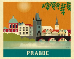 Skyline Prague Art Print